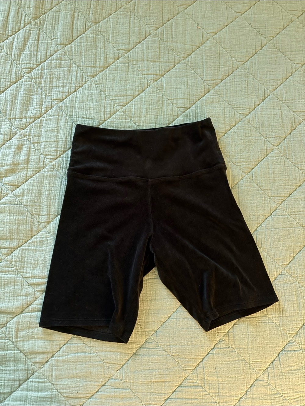 Colsie Black Velvet High-Waist Cycling Shorts